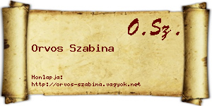 Orvos Szabina névjegykártya